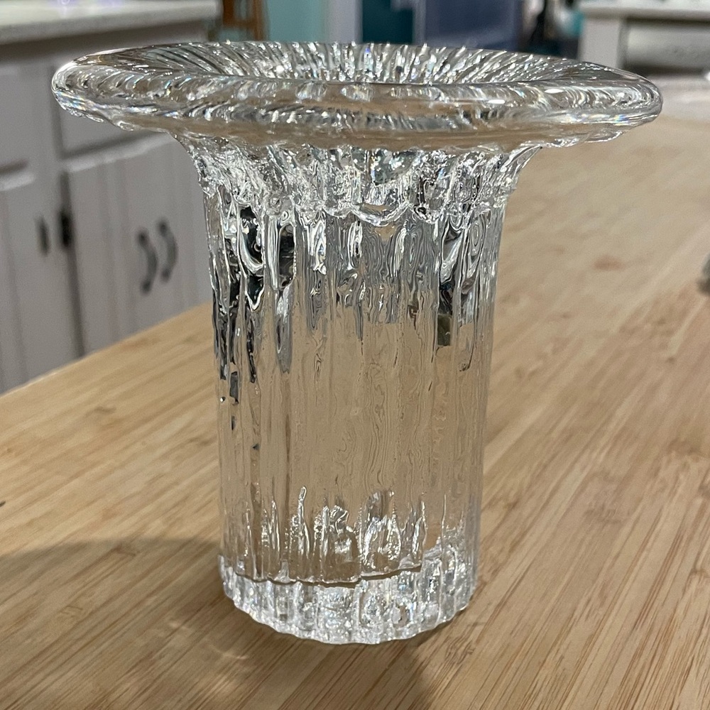 SOLD Vintage MCM iittala Timo Sarpaneva Art Glass Vase Finland Fluted Vertica - Picture 8 of 13